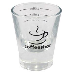COFFEESHOT GLASS 2OZ LINED AT 0.5 / 1.0 / 1.5 FLOZ