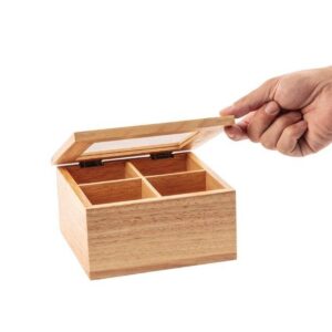 Olympia Mini Hevea Wood Tea Box