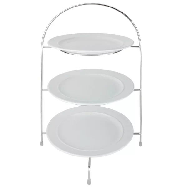 Chrome Cake Stand (with plates)