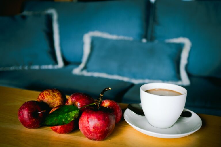 Red Apples with a cup of coffee